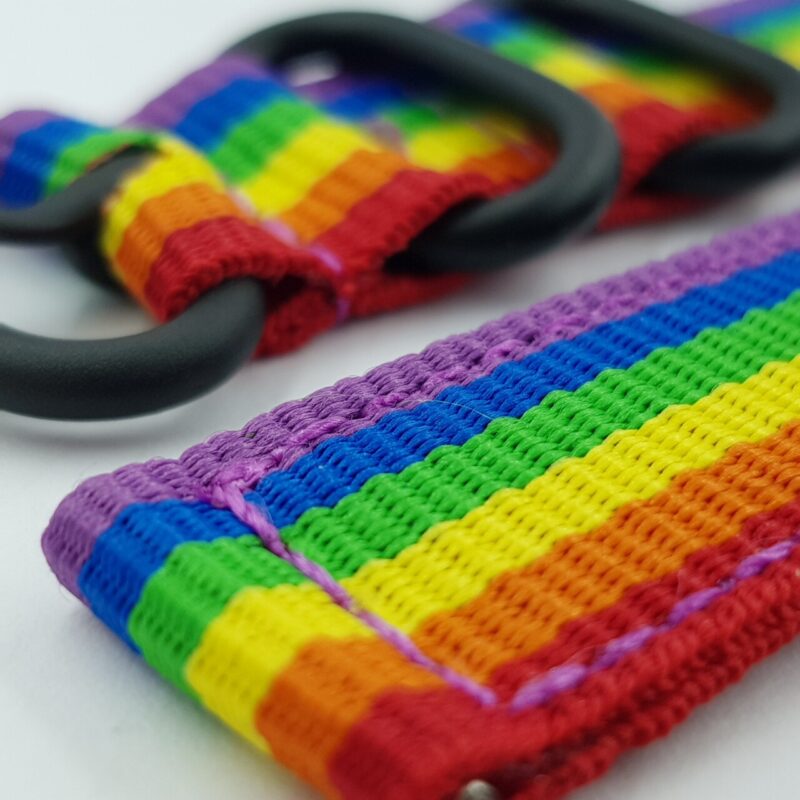 22mm Rainbow Nylon Watch Strap / Band with Black Buckle #65637 - Image 6