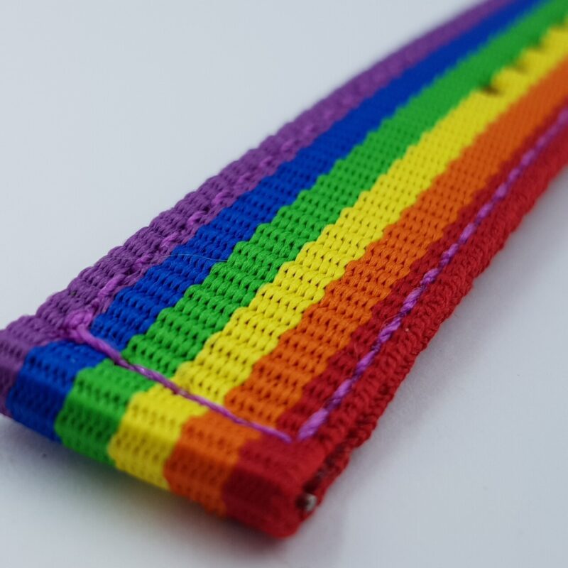 22mm Rainbow Nylon Watch Strap / Band with Black Buckle #65637 - Image 7