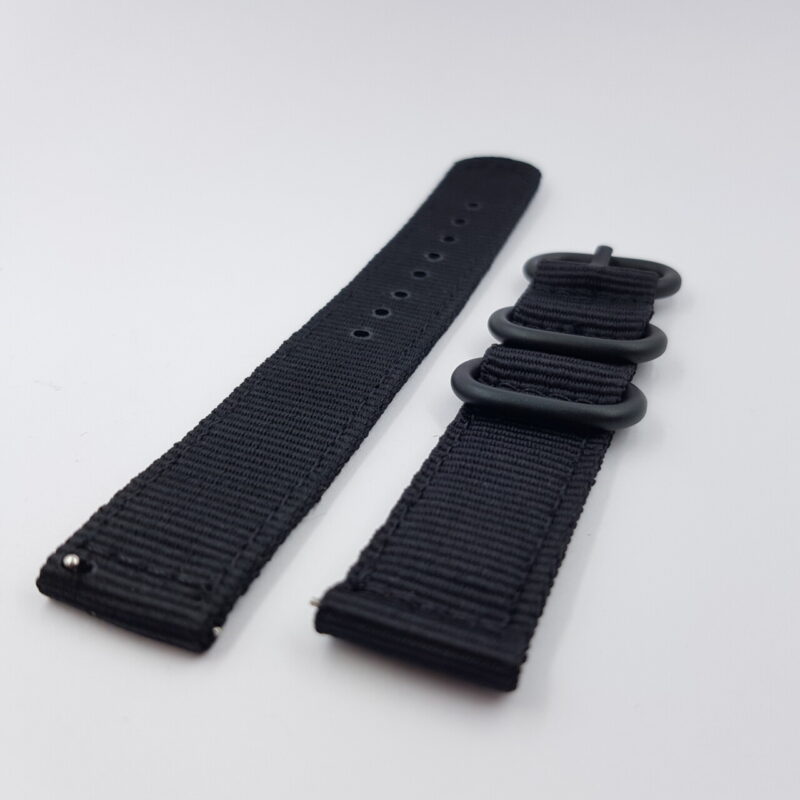 18mm Black Nylon Watch Strap / Band with Black Buckle #65632