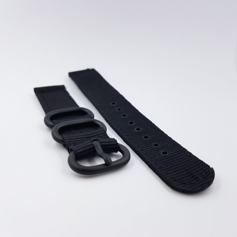 18mm Black Nylon Watch Strap / Band with Black Buckle #65632