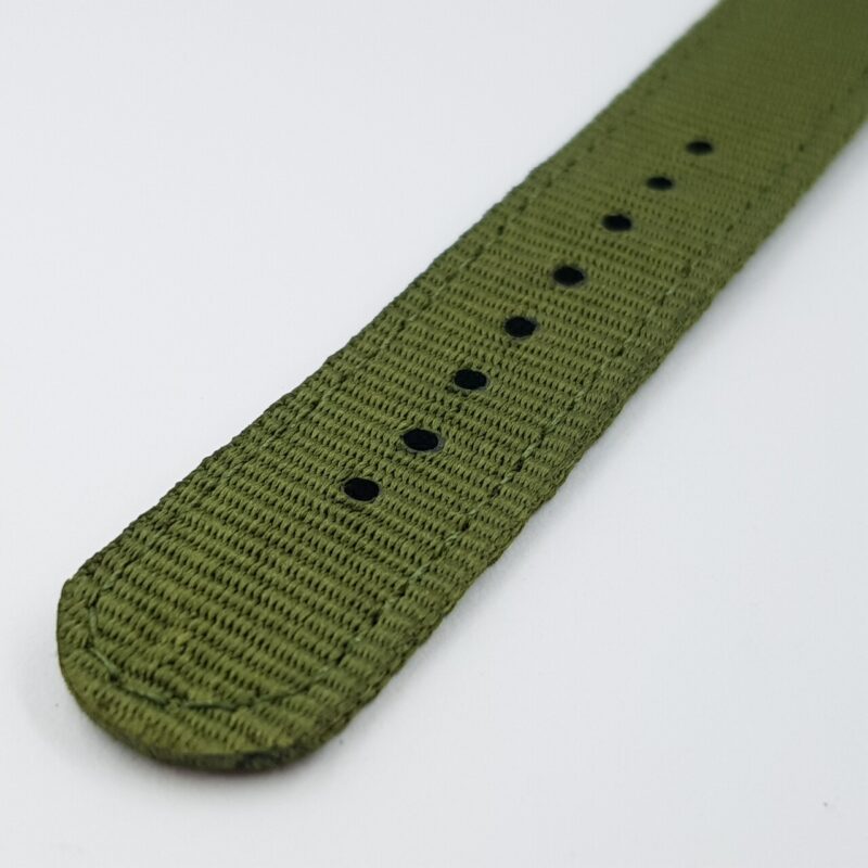 22mm Green Nylon Watch Strap / Band with Black Buckle #65634