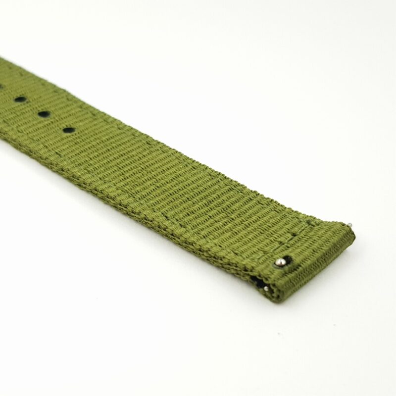 22mm Green Nylon Watch Strap / Band with Black Buckle #65634