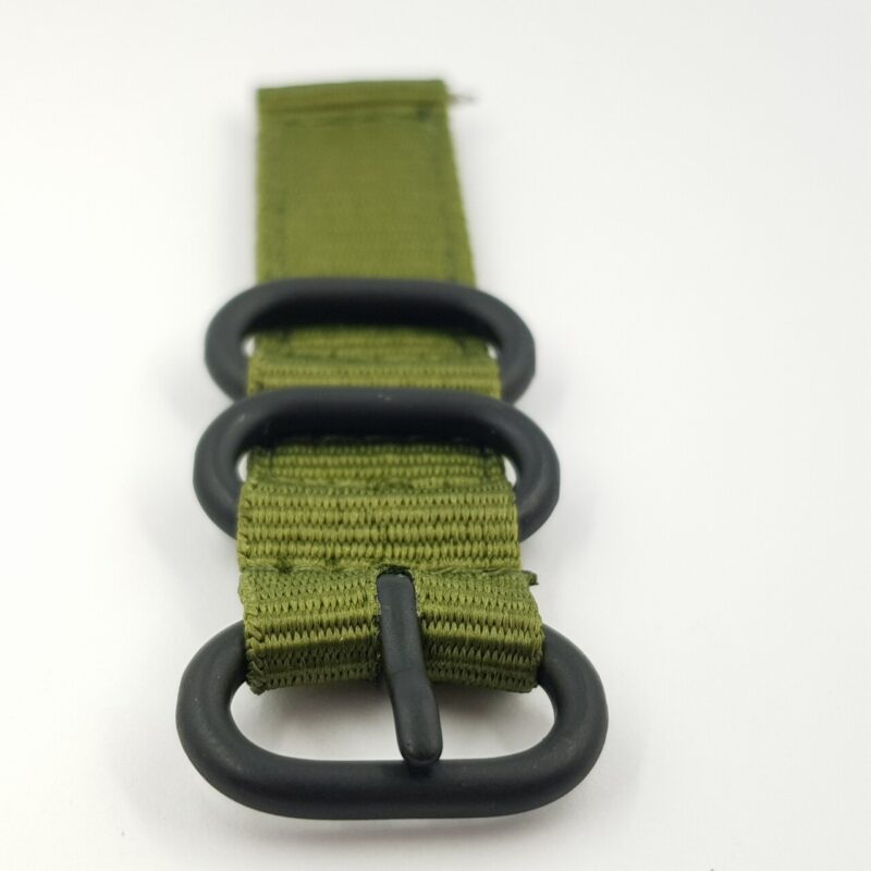 22mm Green Nylon Watch Strap / Band with Black Buckle #65634