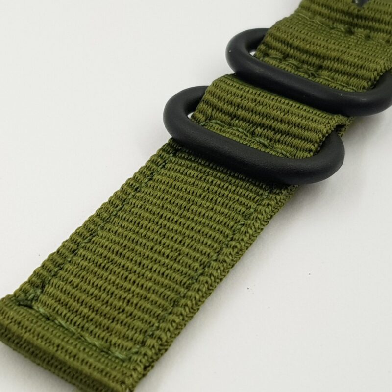 22mm Green Nylon Watch Strap / Band with Black Buckle #65634