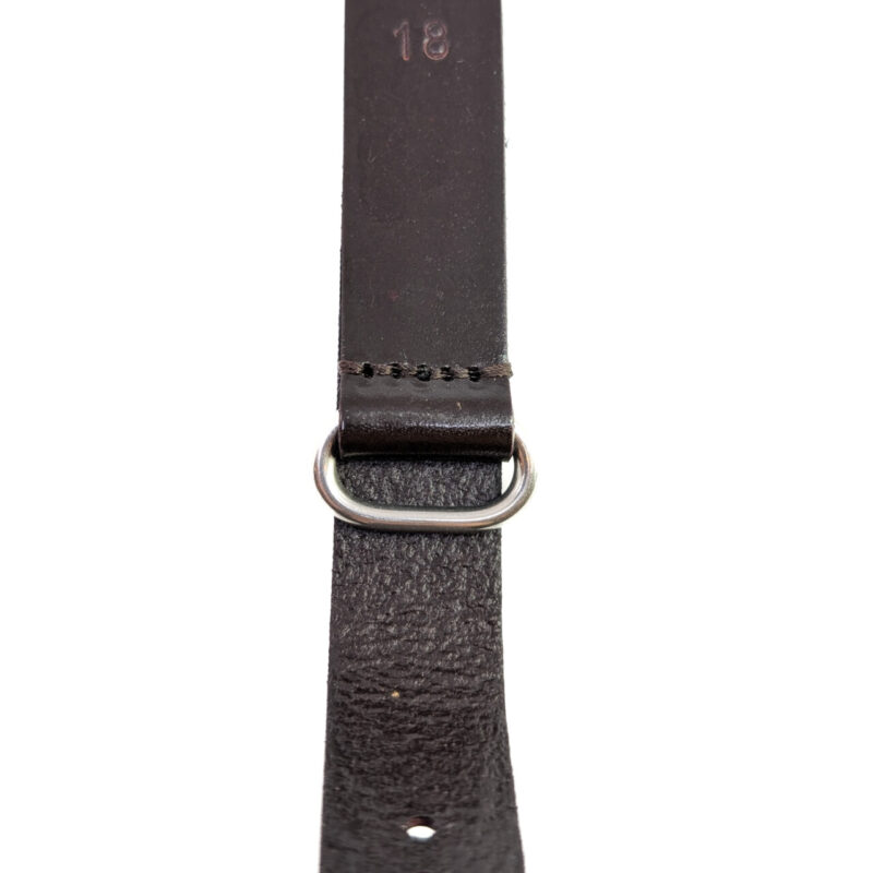 18mm Leather Military-Style Watch Strap – Dark Brown with Silver Buckle #54643