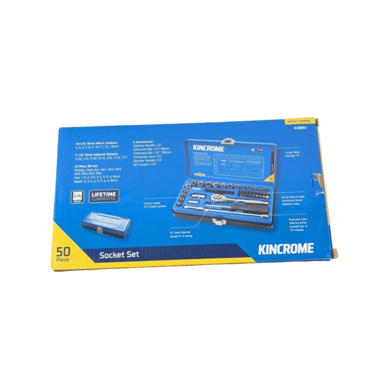 Kincrome 1/4" Drive Metric And Imperial Socket Set - 50 Piece #65708 - Image 2