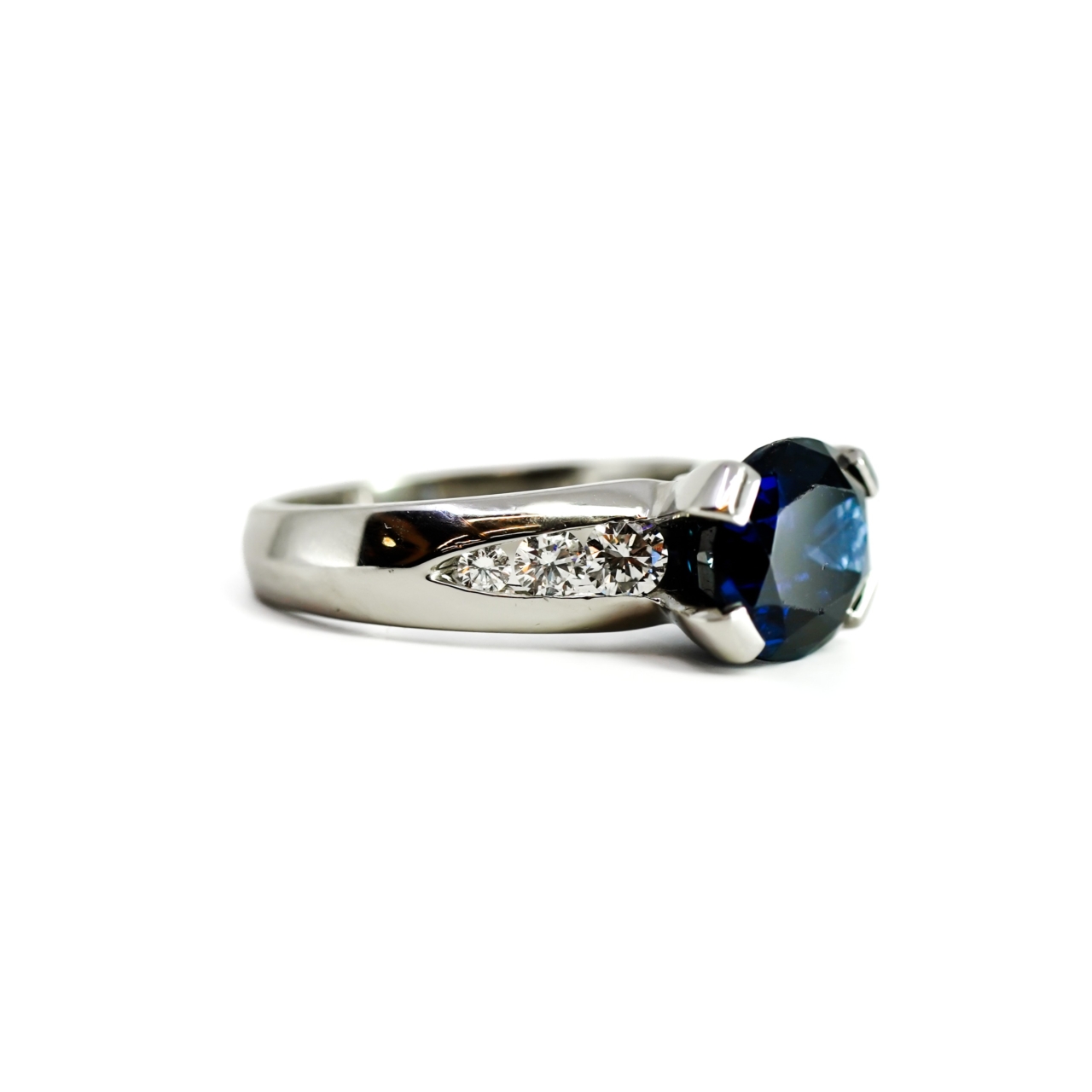 Platinum 4.60ct Sapphire & Diamond Ring Val $10150 Size N 1/2 #64966 Platinum 4.60ct Sapphire & Diamond Ring Val $10150 Size N 1/2 #64966 - Image 13