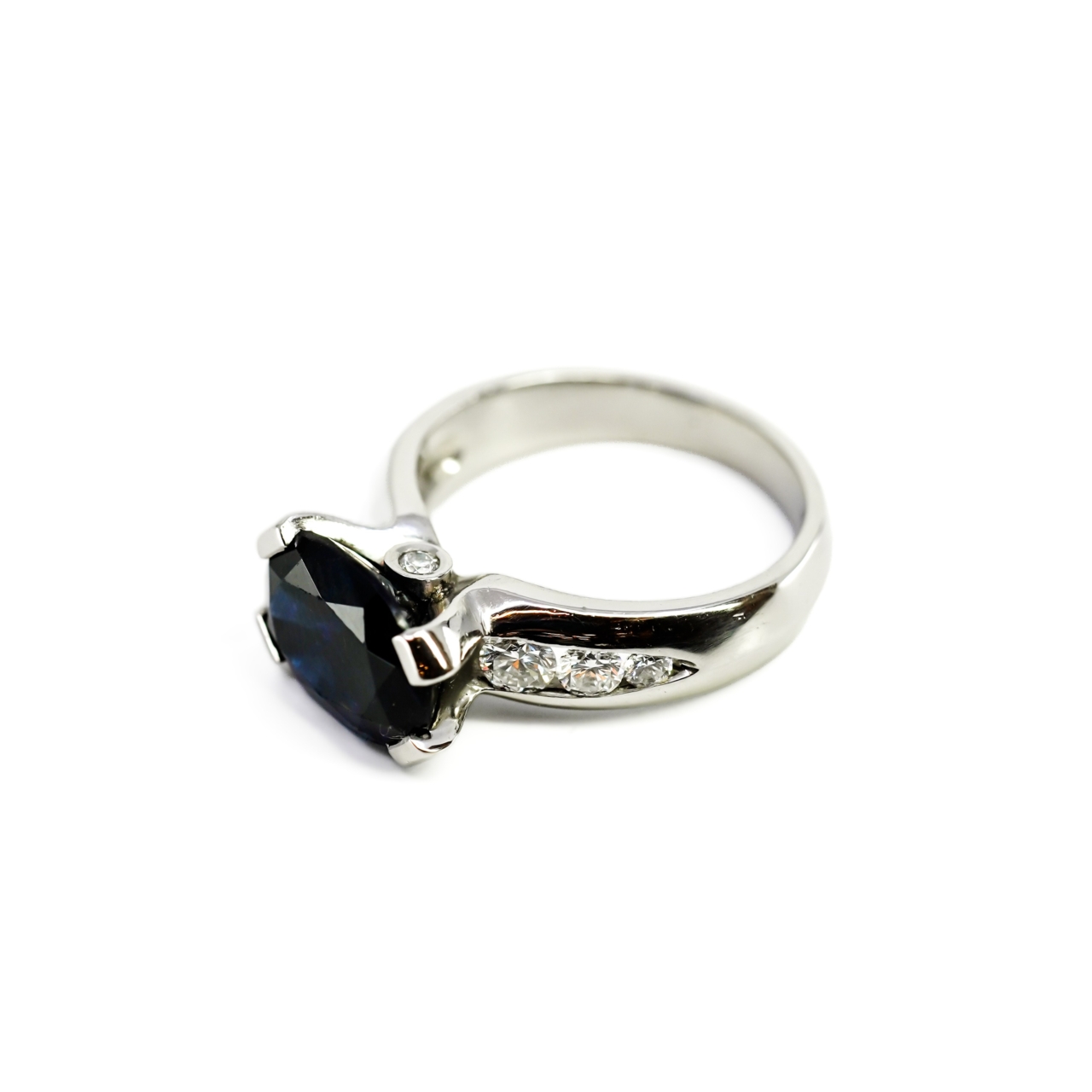 Platinum 4.60ct Sapphire & Diamond Ring Val $10150 Size N 1/2 #64966 Platinum 4.60ct Sapphire & Diamond Ring Val $10150 Size N 1/2 #64966 - Image 7