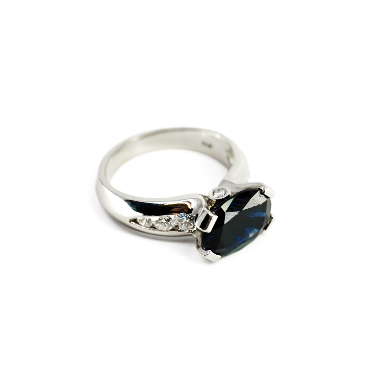 Platinum 4.60ct Sapphire & Diamond Ring Val $10150 Size N 1/2 #64966 Platinum 4.60ct Sapphire & Diamond Ring Val $10150 Size N 1/2 #64966 - Image 8