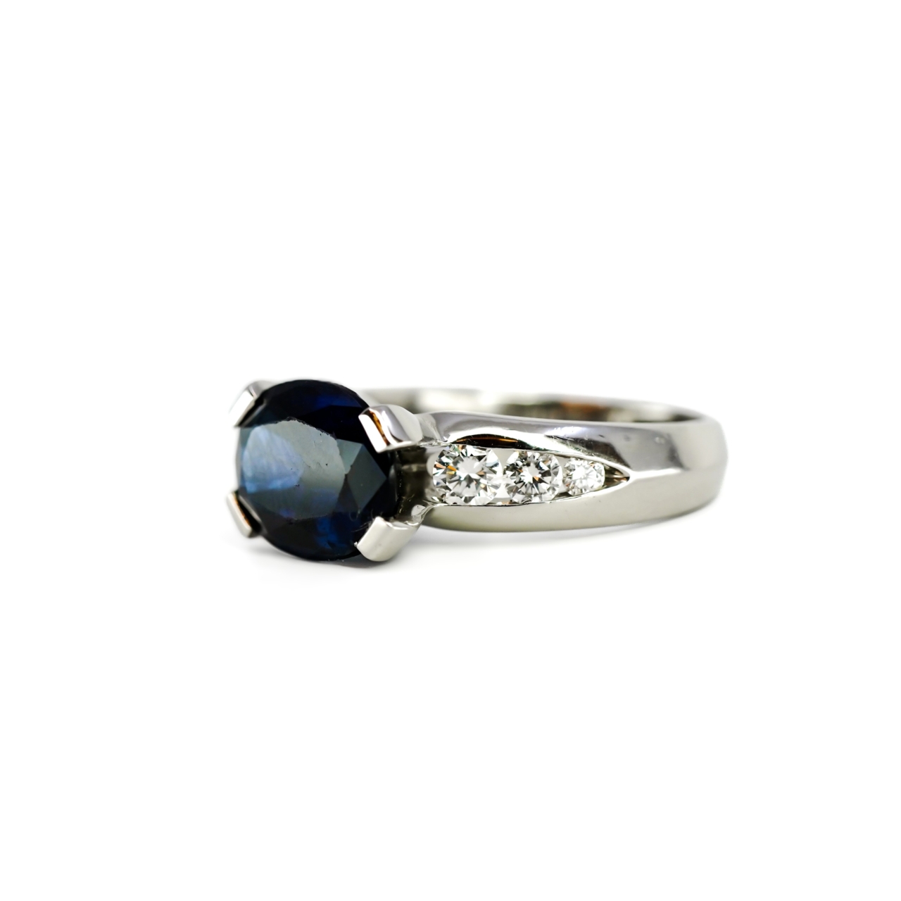 Platinum 4.60ct Sapphire & Diamond Ring Val $10150 Size N 1/2 #64966 Platinum 4.60ct Sapphire & Diamond Ring Val $10150 Size N 1/2 #64966 - Image 9