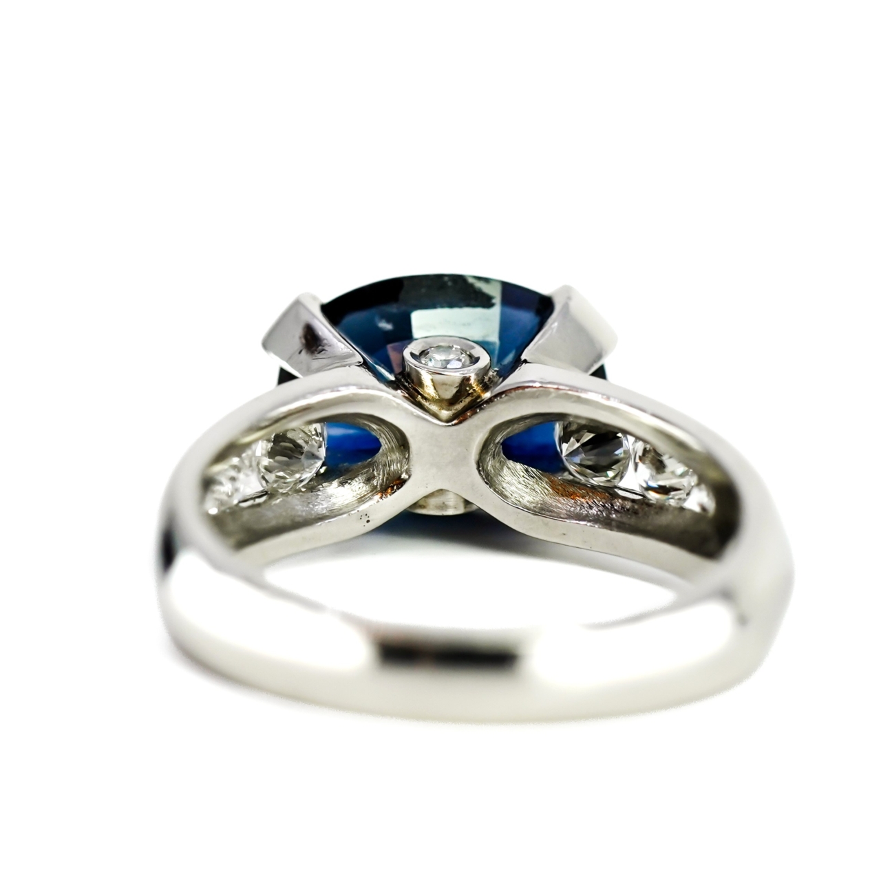 Platinum 4.60ct Sapphire & Diamond Ring Val $10150 Size N 1/2 #64966 Platinum 4.60ct Sapphire & Diamond Ring Val $10150 Size N 1/2 #64966 - Image 10