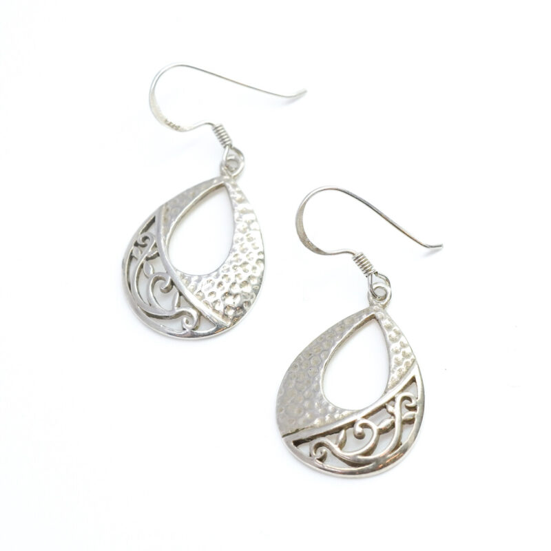 Sterling Silver Teardrop Dangle Earrings #65100