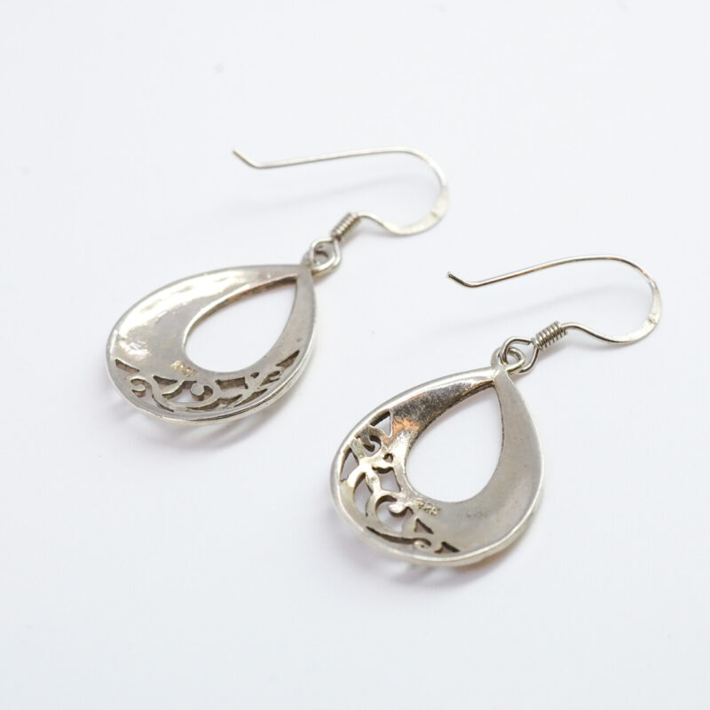 Sterling Silver Teardrop Dangle Earrings #65100 - Image 4