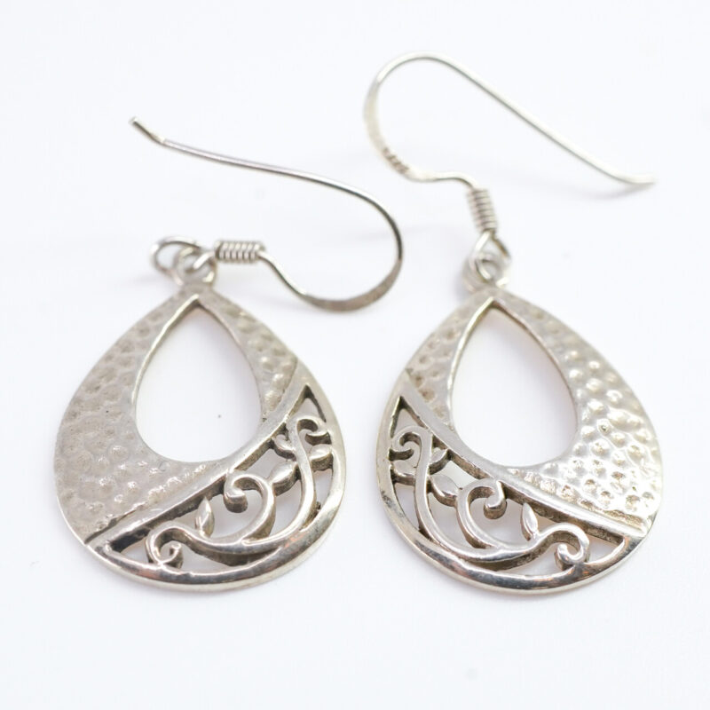 Sterling Silver Teardrop Dangle Earrings #65100 - Image 6