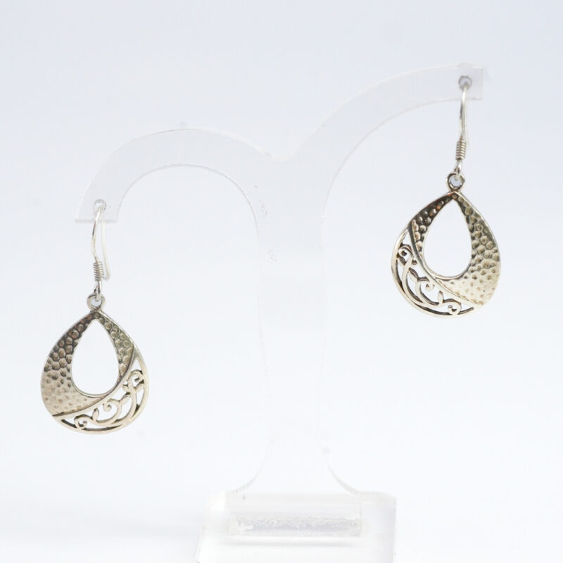 Sterling Silver Teardrop Dangle Earrings #65100 - Image 2