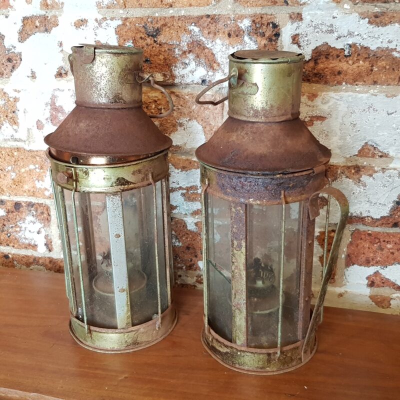 Antique Pair of Kerosene Lamps/Lanterns #57326