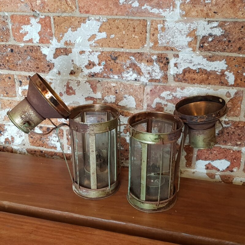 Antique Pair of Kerosene Lamps/Lanterns #57326 - Image 2