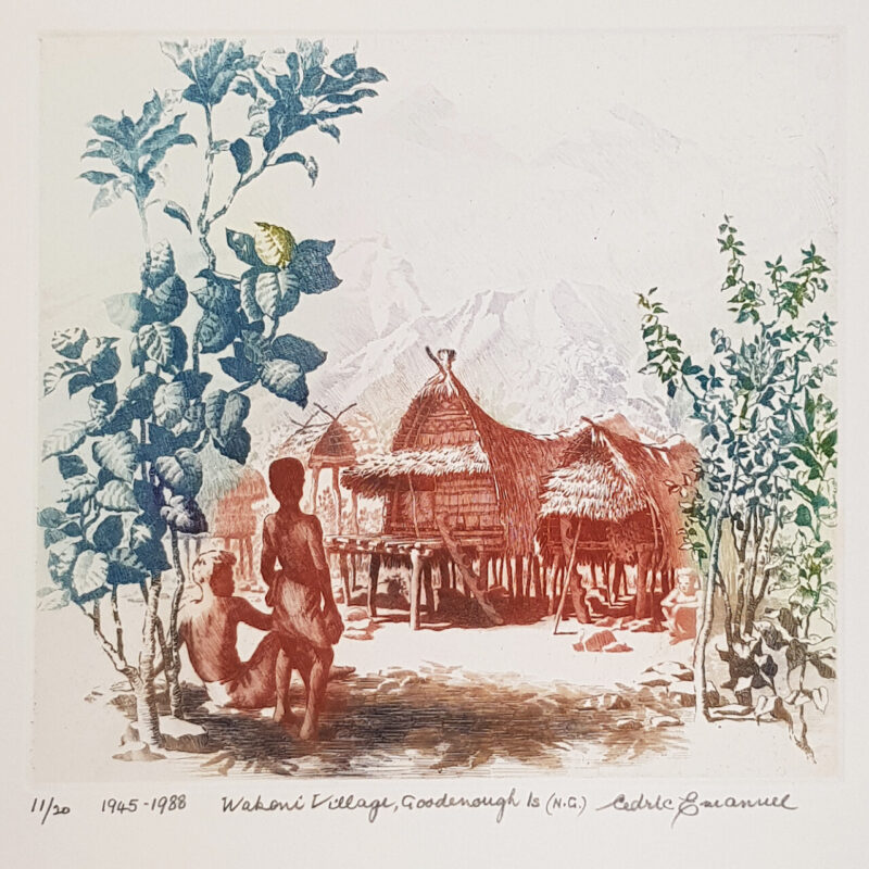 Cedric Emanuel Etching Wakoni Village Goodenough Island Print | Hand Signed #64749 - Image 2