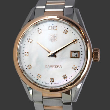 Tag Heuer Carrera Lady WAR1352 Gold Diamond & Mother Of Pearl Watch RRP $7250 #65777