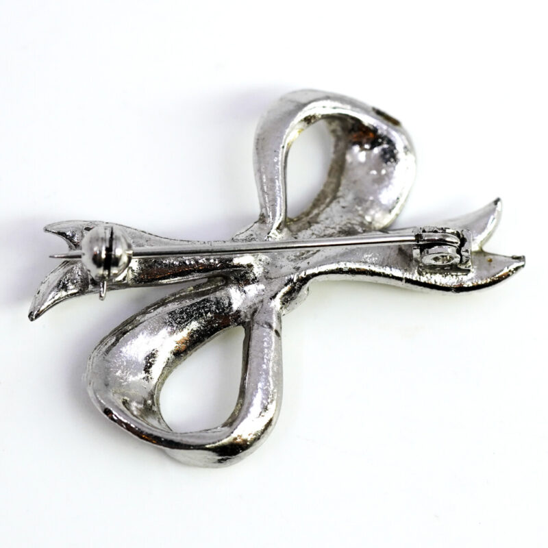 Pair of Vintage Marcasite Bow-Shaped Costume Brooches #4255 - Image 7