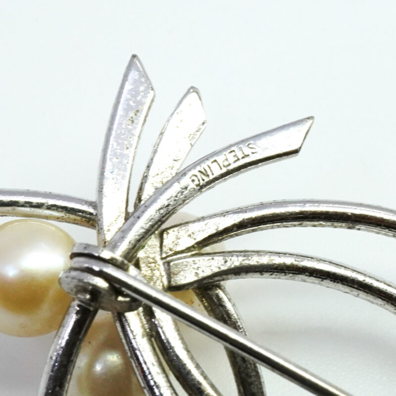 Collection of 3 Costume Brooches – Pearls & Diamantés #4255-1 - Image 5