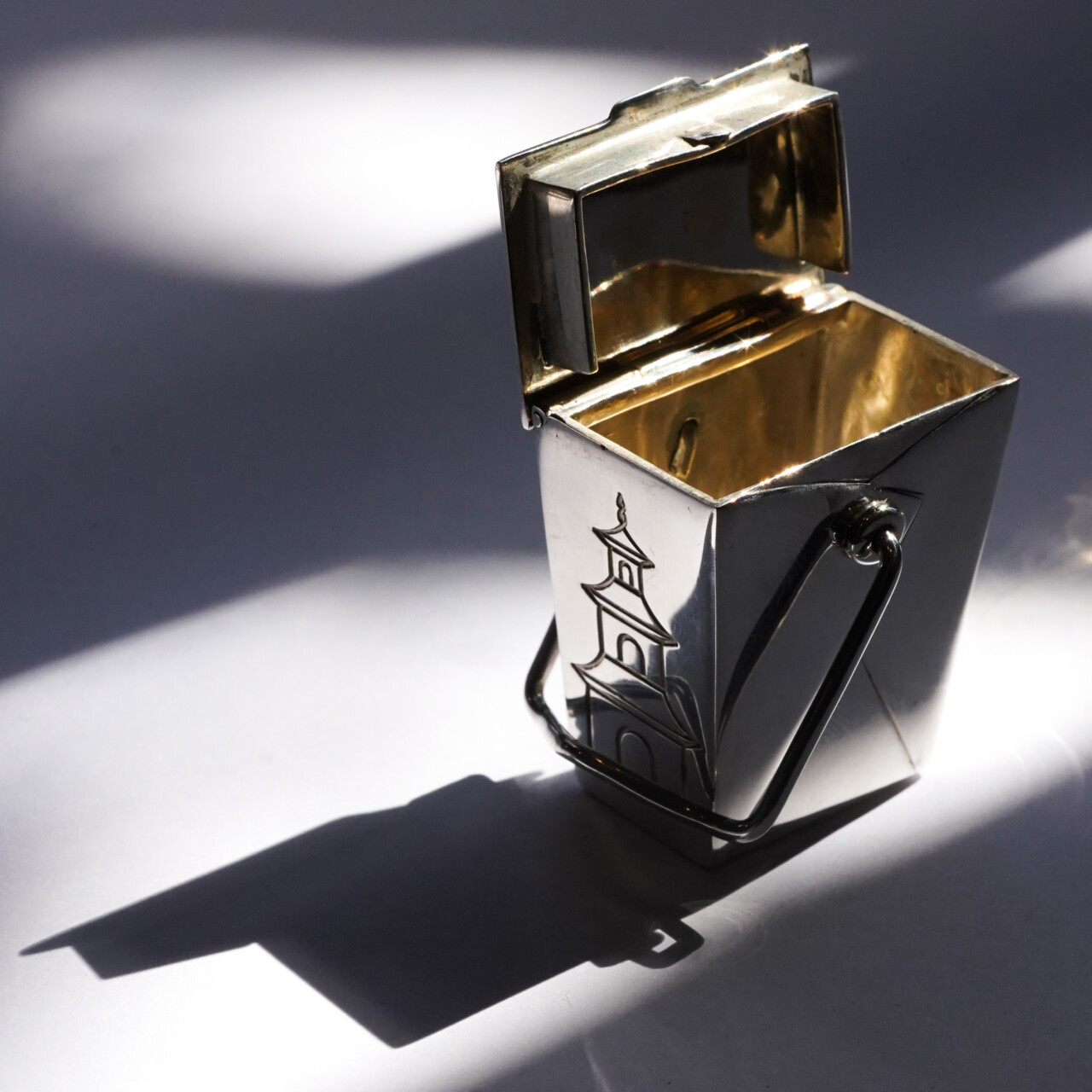 Vintage Sterling Silver Tiffany & Co Chinese Take Out Pill Box #65654