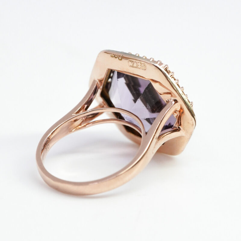 Vintage Amethyst & Seed Pearl Ring in 9ct Rose Gold Size O #62192 - Image 11