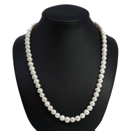 Freshwater Cultured Pearl Strand Necklace on Silver Plated Clasp 47cm #65604