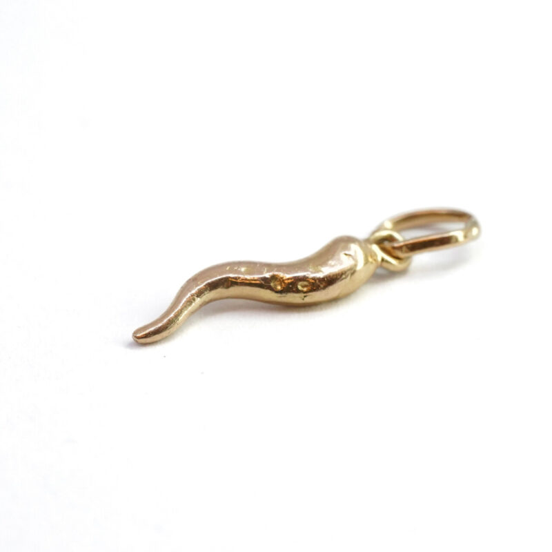 9ct Yellow Gold Lucky Horn Cornicello Charm #C65320