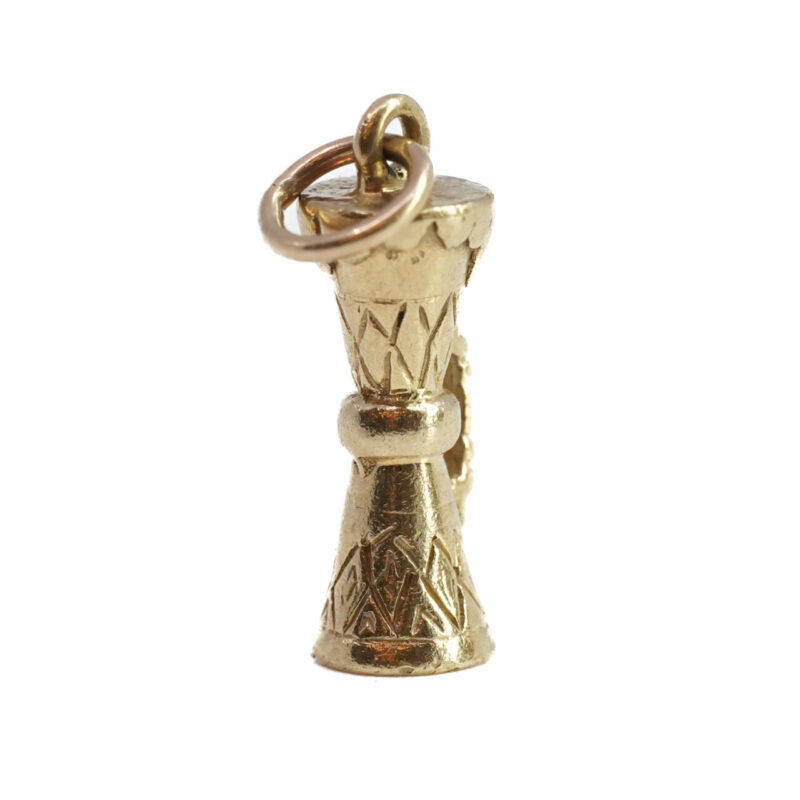 9ct Yellow Gold Kundu Drum Charm Pendant #F65320 - Image 2