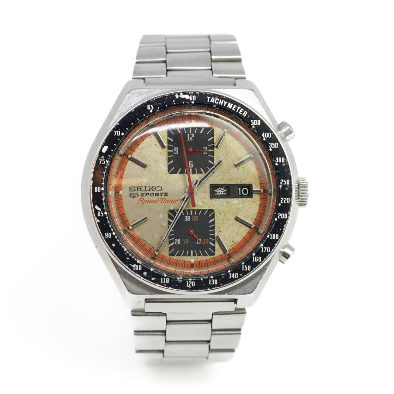 Rare Seiko Speed-Timer 6138-0030 Orange Dial 0040T Watch C/1976 *Serviced* #65466 Rare Seiko Speed-Timer 6138-0030 Orange Dial 0040T Watch C/1976 *Serviced* #65466 - Image 8
