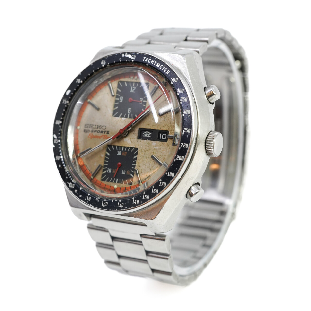 Rare Seiko Speed-Timer 6138-0030 Orange Dial 0040T Watch C/1976 *Serviced* #65466 Rare Seiko Speed-Timer 6138-0030 Orange Dial 0040T Watch C/1976 *Serviced* #65466 - Image 9