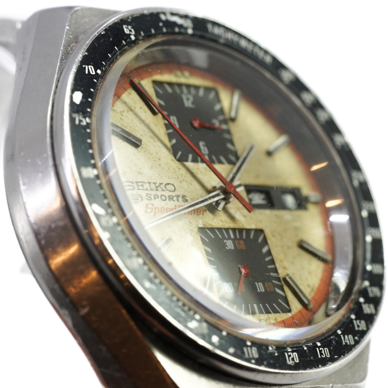 Rare Seiko Speed-Timer 6138-0030 Orange Dial 0040T Watch C/1976 *Serviced* #65466 Rare Seiko Speed-Timer 6138-0030 Orange Dial 0040T Watch C/1976 *Serviced* #65466 - Image 4
