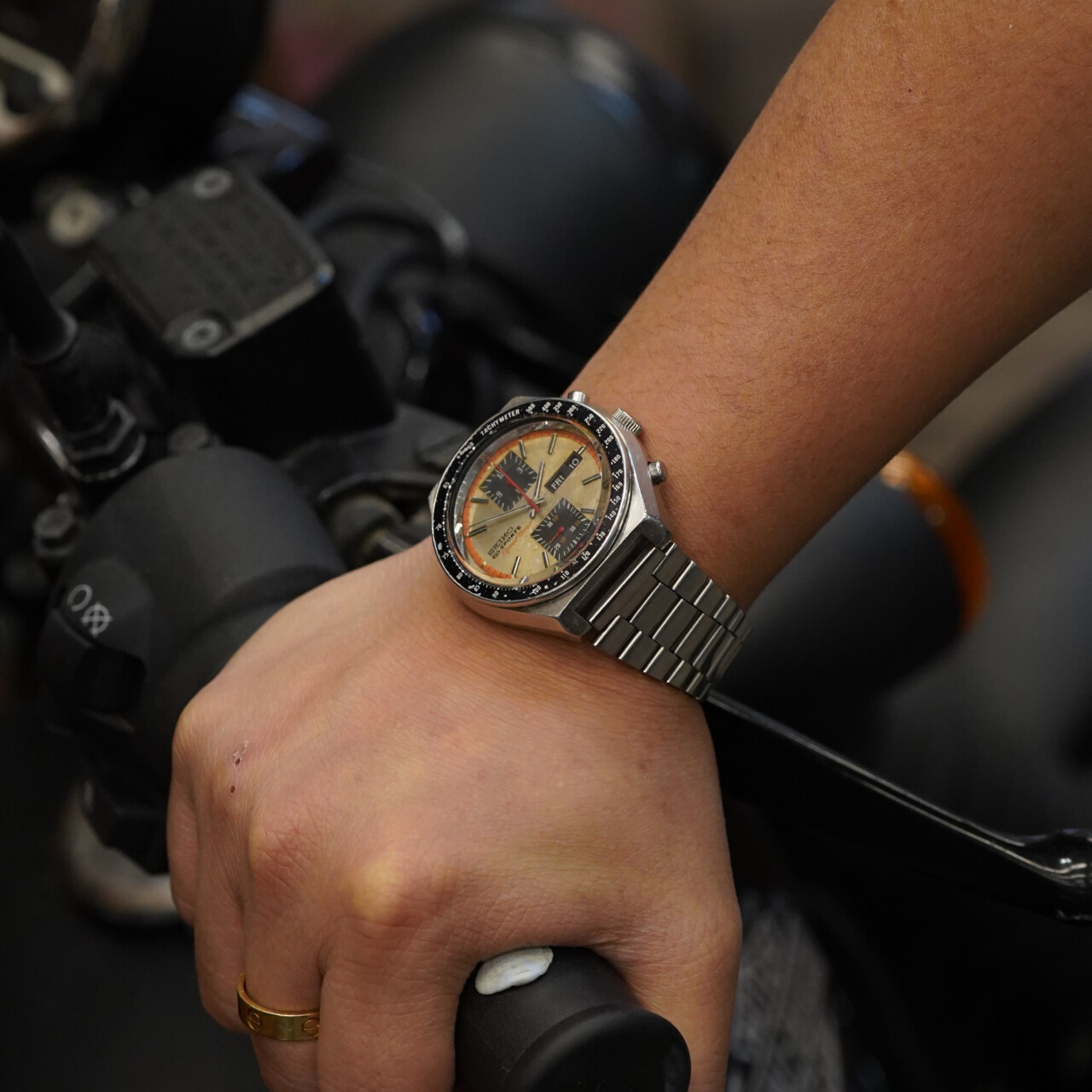 Rare Seiko Speed-Timer 6138-0030 Orange Dial 0040T Watch C/1976 *Serviced* #65466 Rare Seiko Speed-Timer 6138-0030 Orange Dial 0040T Watch C/1976 *Serviced* #65466 - Image 2