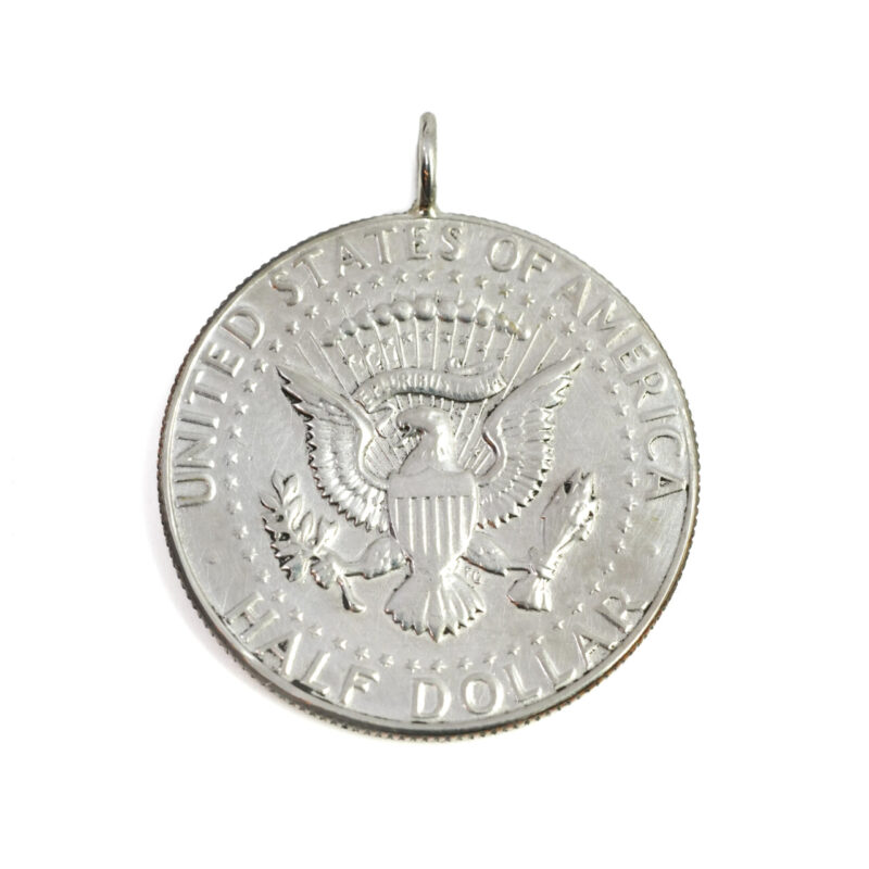 Silver Half-Dollar Coin Pendant - 1969 Kennedy Half Dollar Coin Pendant #64292-31