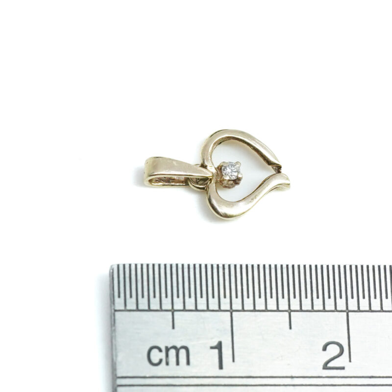 9ct Yellow Gold Love Heart Diamond Pendant #4255-44 - Image 4