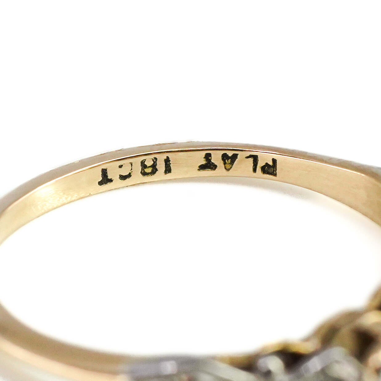 Vintage 18ct Yellow Gold & Platinum Diamond Trilogy Ring Size J 1/2 #65251 Vintage 18ct Yellow Gold & Platinum Diamond Trilogy Ring Size J 1/2 #65251 - Image 10
