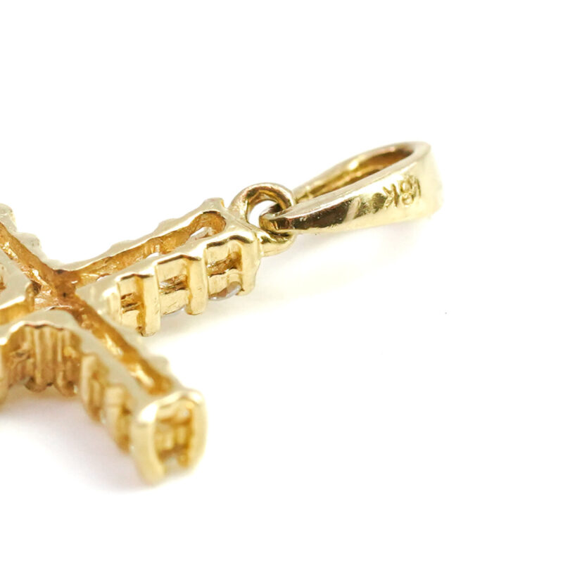 18ct Yellow Gold Diamond Cross Pendant #4255-33 - Image 10