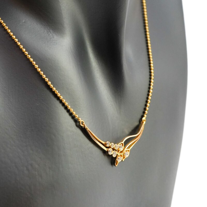 18ct Yellow Gold Cubic Zirconia Necklace 41cm #64956 - Image 2