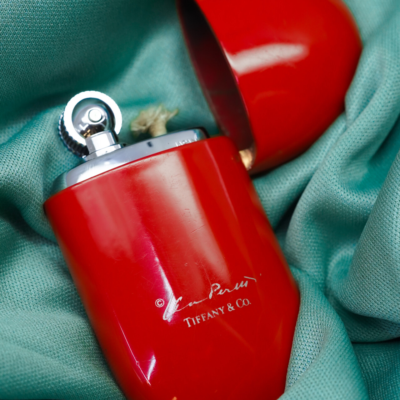 Tiffany & Co. Rare Elsa Peretti Tiffany Beans Oil Lighter - Red C