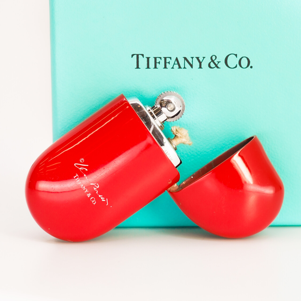 Tiffany & Co. Rare Elsa Peretti Tiffany Beans Oil Lighter - Red C