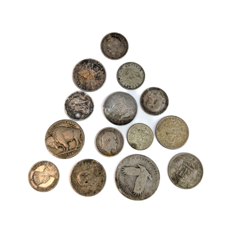 Collection of 14 Solid Silver World Coins – 34.2g – Early to Mid 1900s #64292-28 - Image 2