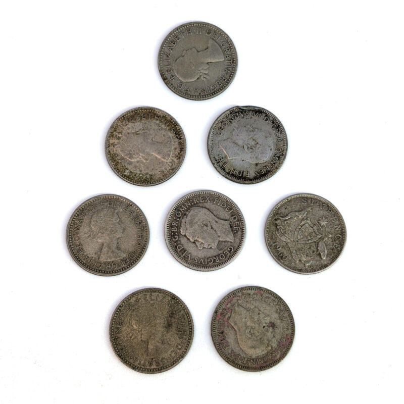 Collection Of 9 Post-War Australian Florins – 50% Silver (1950–1963 ...