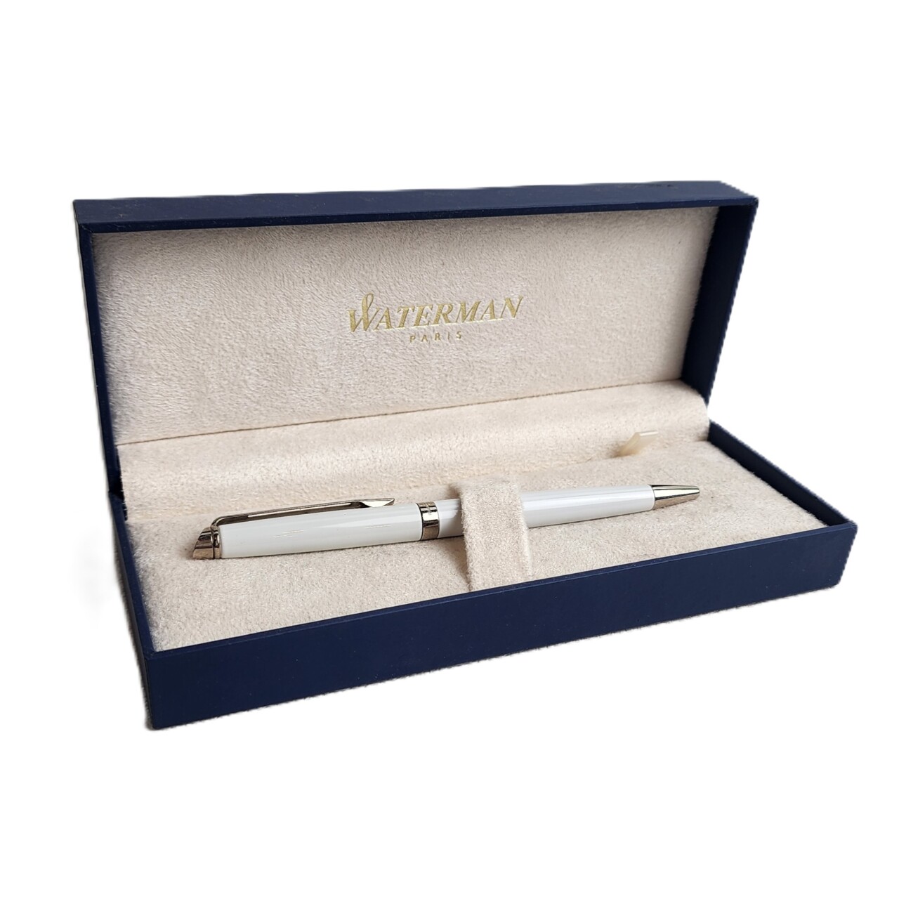 Waterman White Ballpoint Pen – Box & Booklet Included #66161 Waterman White Ballpoint Pen – Box & Booklet Included #66161