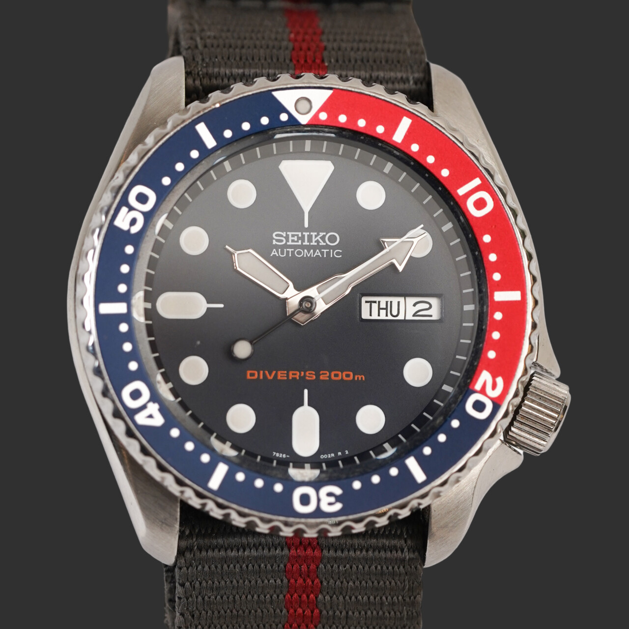 AF Seiko SKX007 Pepsi Mod Kit – Case, Bezel, Glass, Crown, Strap, Dial, Hands (7S26-0020)