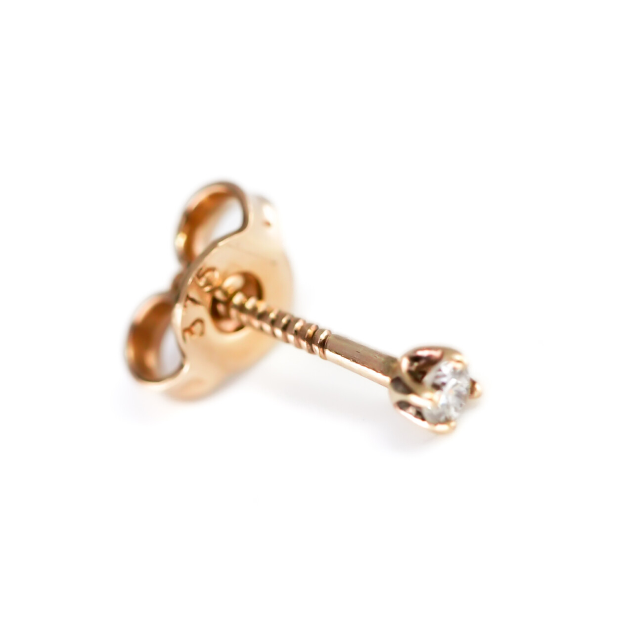 9ct Yellow Gold Small Diamond Screw Back Stud Earrings #1193-29 9ct Yellow Gold Small Diamond Screw Back Stud Earrings #1193-29 - Image 6