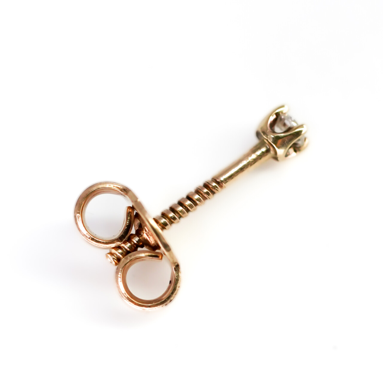9ct Yellow Gold Small Diamond Screw Back Stud Earrings #1193-29 9ct Yellow Gold Small Diamond Screw Back Stud Earrings #1193-29 - Image 5