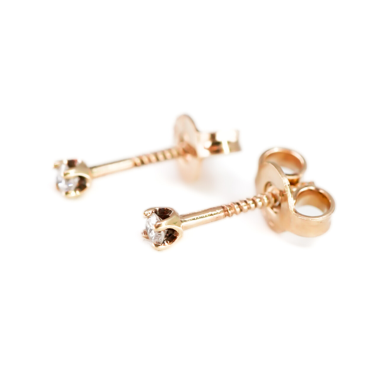9ct Yellow Gold Small Diamond Screw Back Stud Earrings #1193-29 9ct Yellow Gold Small Diamond Screw Back Stud Earrings #1193-29 - Image 8