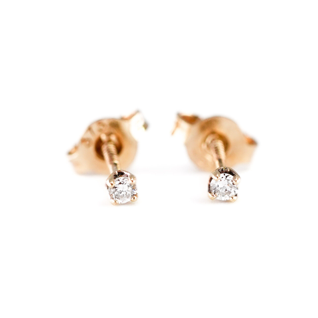 9ct Yellow Gold Small Diamond Screw Back Stud Earrings #1193-29 9ct Yellow Gold Small Diamond Screw Back Stud Earrings #1193-29