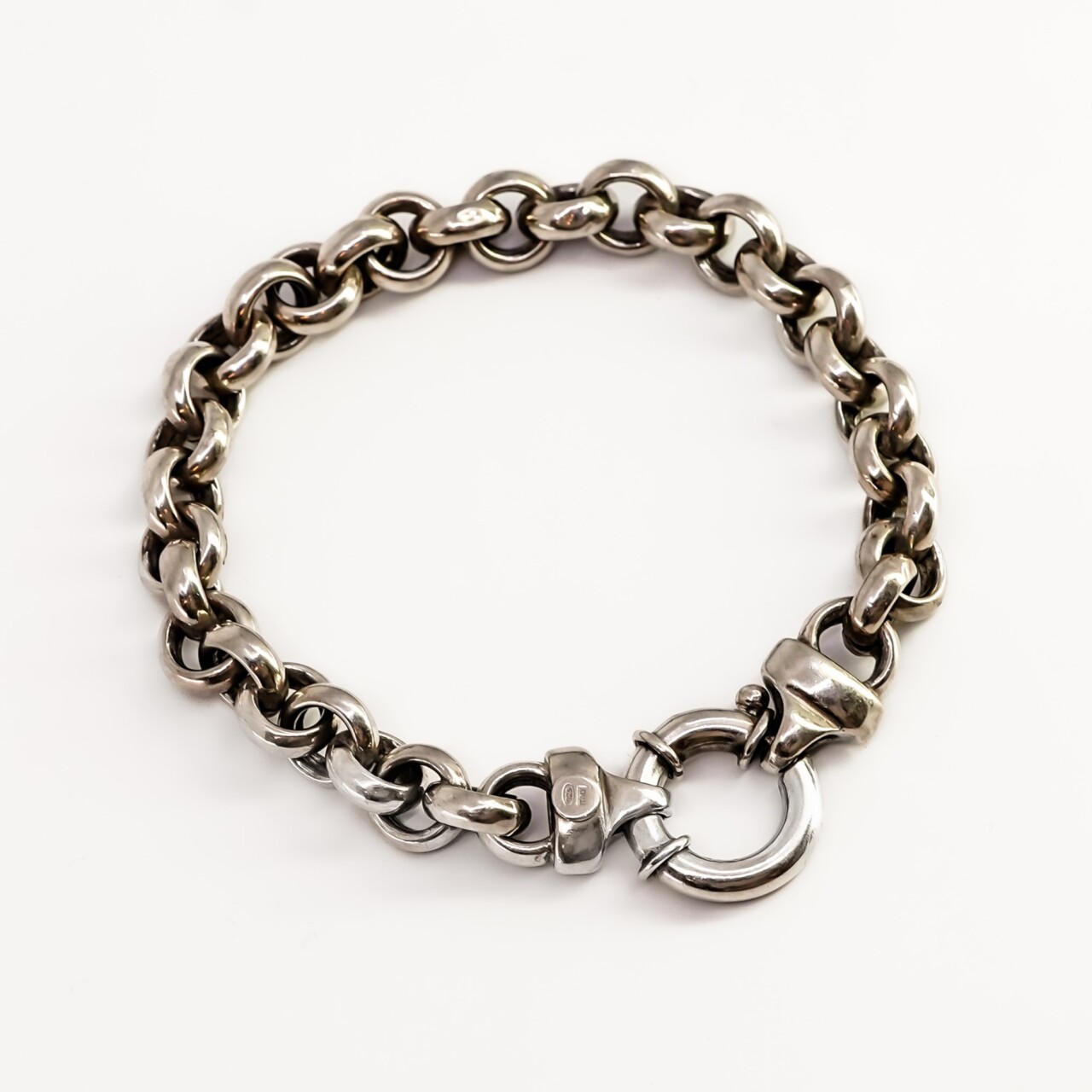 Sterling Silver Belcher Link Bracelet – 19.5cm #65758